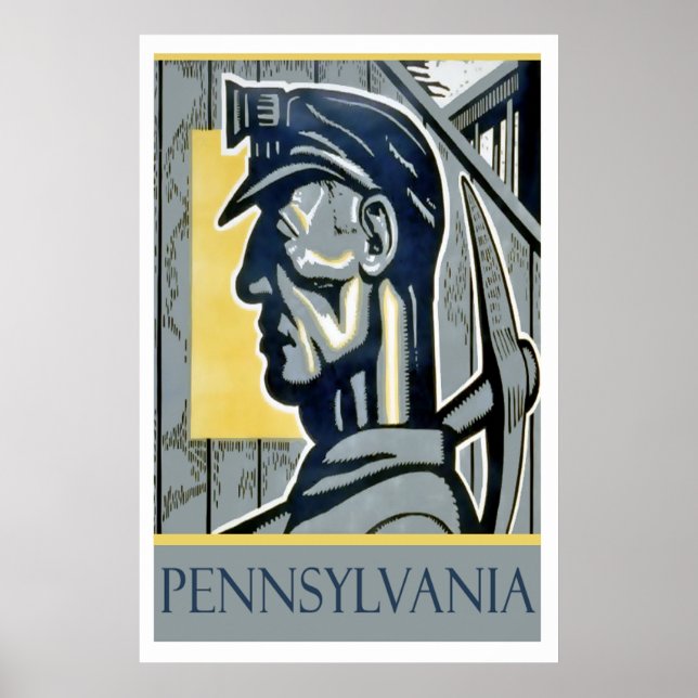 Vintage WPA Pennsylvania Miner Poster (Framsidan)