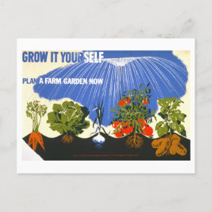 Vintage WPA-servergrupp Garden Poster Vykort