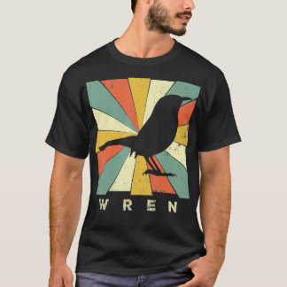 Vintage Wren Bird Älskare Retro Stil Animal T Shirt