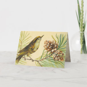 Vintage Wren Birthday Card Kort