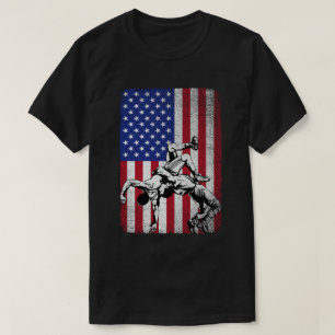 Vintage Wrestling Fläkt American Flagga Wrestle T Shirt