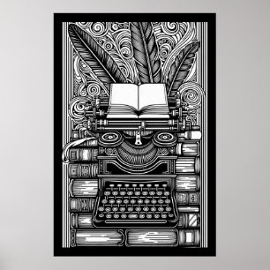 Vintage Writer's Theme 3 Färg Me Poster