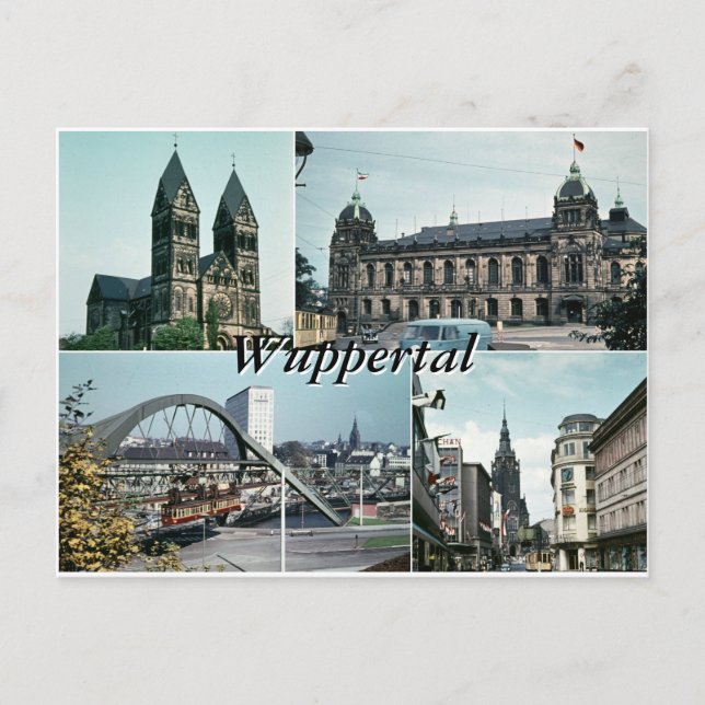 Vintage Wuppertal Photo Collage Vykort (Framsida)
