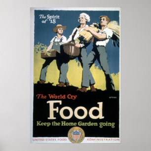 Vintage WW1 Home Garden Poster