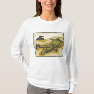 Vintage WW2 Bazooka Soldat och Stridsvagn T Shirt