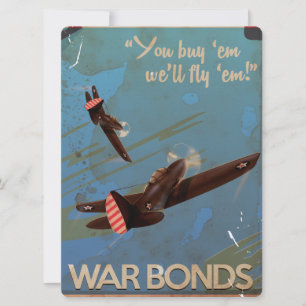 Vintage WW2 Classic Travel-affisch Inbjudningar