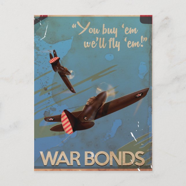 Vintage WW2 klassisk reseaffiche Vykort (Framsida)