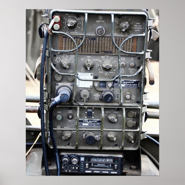 Vintage WW2 Militär radio Poster (Framsidan)