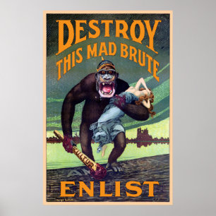 Vintage WWI Poster - Förstör det här dolda ljus