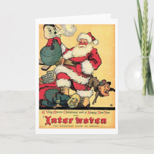 Vintage WWII-jul- och nyårskort Helgkort