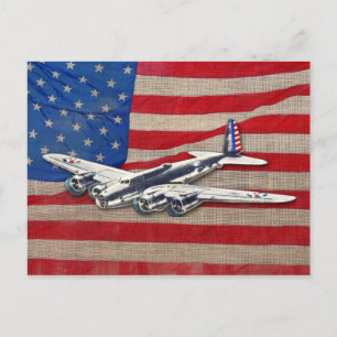 Vintage WWII US-flygplan Vykort