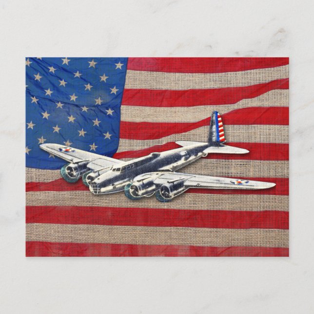 Vintage WWII US-flygplan Vykort (Framsida)