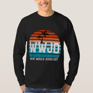 Vintage WWJD Vad skulle Jesus göra Christian Faith T Shirt
