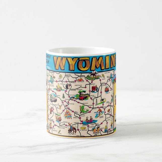 Vintage Wyoming Karta Mugg (Center)