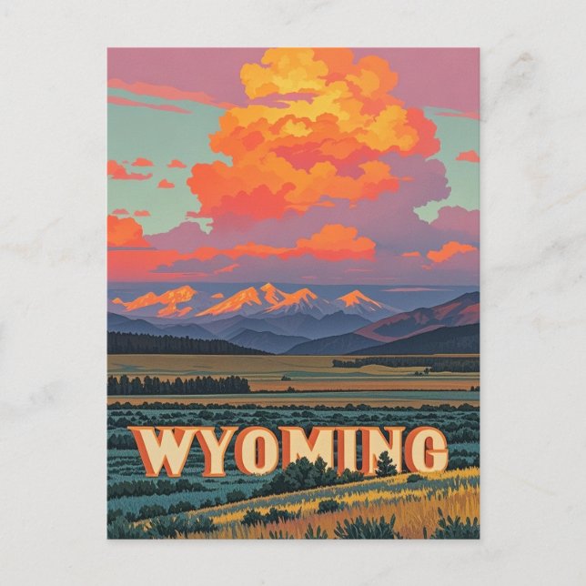 Vintage Wyoming Vykort (Framsida)