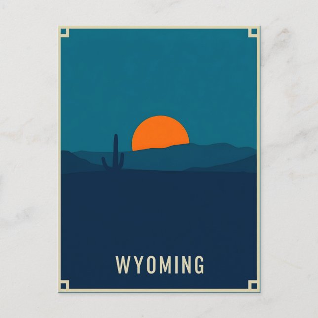 Vintage Wyoming-vykort Vykort (Framsida)