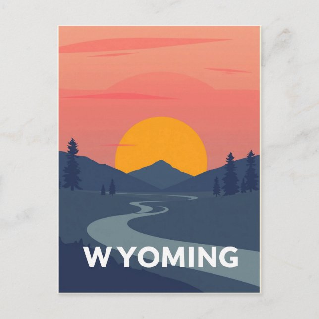 Vintage Wyoming-vykort Vykort (Framsida)