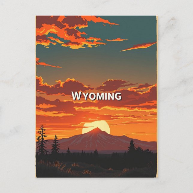 Vintage Wyoming-vykort Vykort (Framsida)
