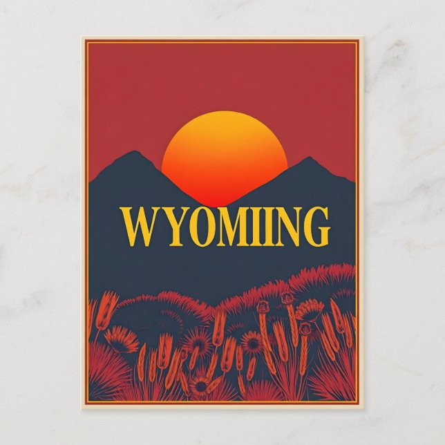 Vintage Wyoming-vykort Vykort (Framsida)