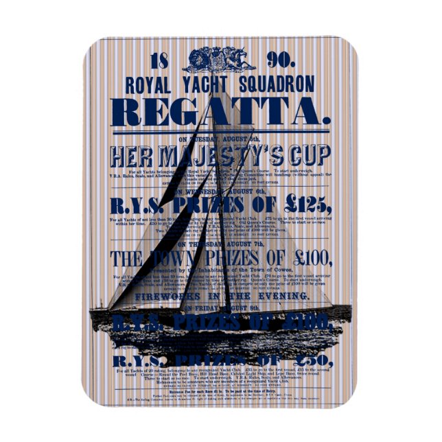 Vintage Yacht Regatta Advertisement Magnet (Vertikal)