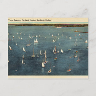 Vintage, Yacht Regatta, Harbour, Portland Maine Vykort