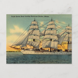 Vintage, Yacht, Seven Seas Northeast Harbour, Main Vykort