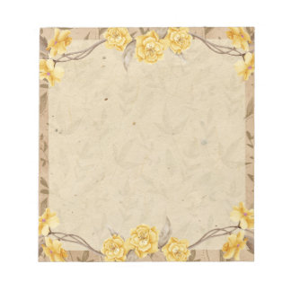 Vintage Yellow Roses Floral Anteckningsblock