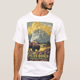 Vintage Yellowstone National Park Travel Poster T- T Shirt