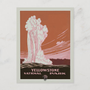 Vintage Yellowstone National Park Travel Vykort