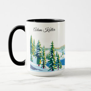 Vintage Yellowstone National Park Vinter Skog Mugg