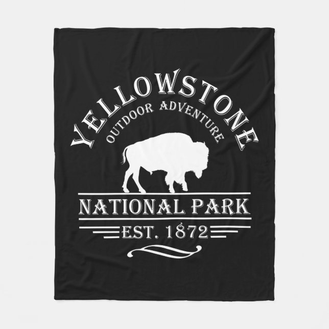 Vintage Yellowstone Nationalpark Fleecefilt (Framsidan)