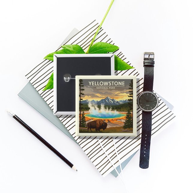 Vintage Yellowstone nationalpark Knapp (Skapare uppladdad)