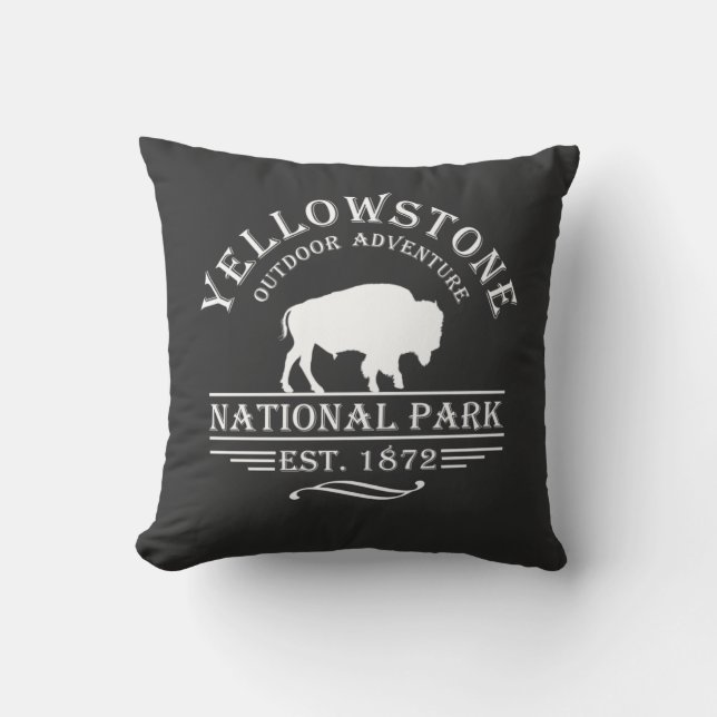 Vintage Yellowstone Nationalpark Kudde (Framsida)