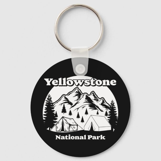 Vintage Yellowstone nationalpark Nyckelring (Framsida)