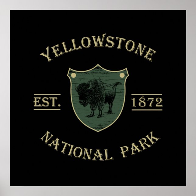 Vintage Yellowstone Nationalpark Poster (Framsidan)
