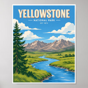 Vintage Yellowstone Nationalpark Resa Poster