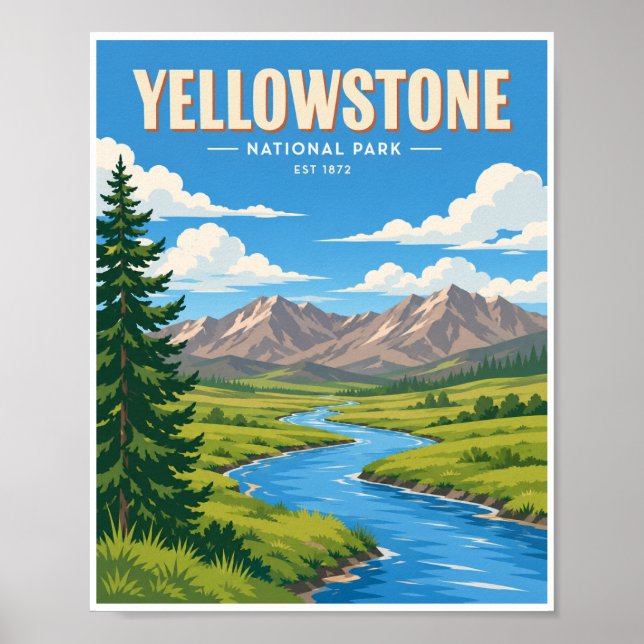 Vintage Yellowstone Nationalpark Resa Poster (Framsidan)