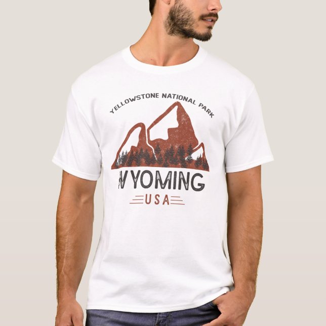 Vintage Yellowstone nationalpark T Shirt (Framsida)