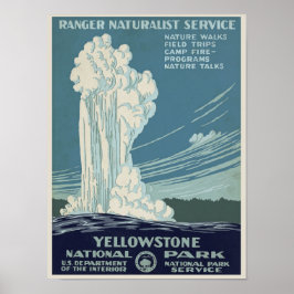 Vintage Yellowstone Park Geyser Poster