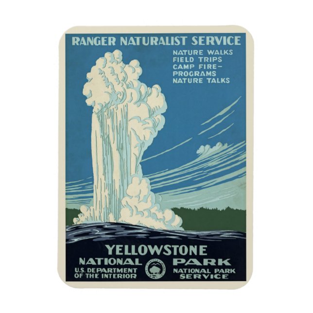 Vintage Yellowstone Park Poster Magnet (Vertikal)