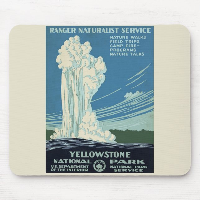 Vintage Yellowstone Park Poster Musmatta (Framsidan)