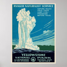 Vintage Yellowstone Park Travel Poster