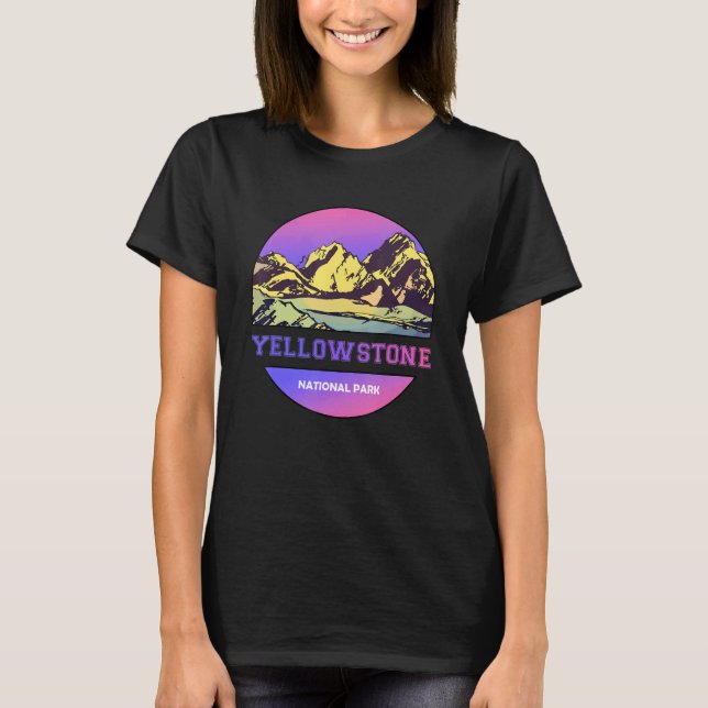 Vintage Yellowstone Retro National Park Souvenir T Shirt (Framsida)
