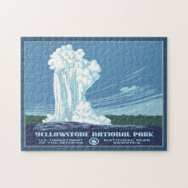 Vintage Yellowstone WPA Travel - Gamla Faithful Pussel