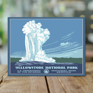 Vintage Yellowstone WPA Travel - Gamla Faithful Vykort