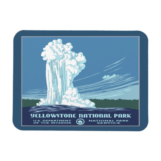 Vintage Yellowstone WPA Travel Magnet (Horisontell)