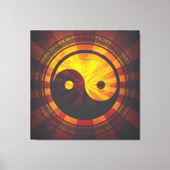 Vintage Yin Yang Symbol Canvastryck (Framsida)
