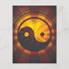 Vintage Yin Yang Symbol Skriv ut Vykort