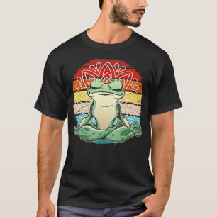 Vintage yoga groda lustig groda som mediterar t shirt