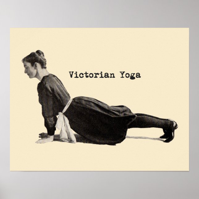 Vintage Yoga Woman gör uppåtvänd Hund Poster (Framsidan)